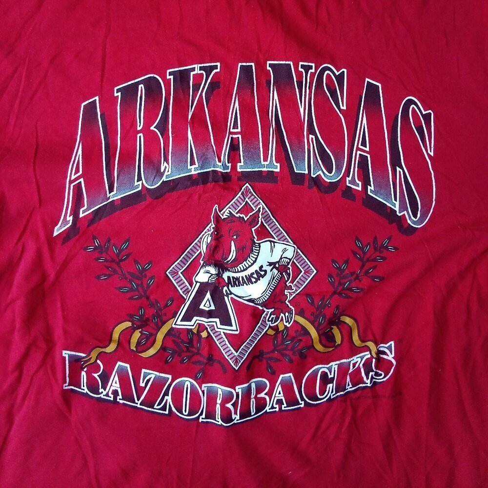 Vintage 90s Arkansas Razorbacks Logo T-Shirt